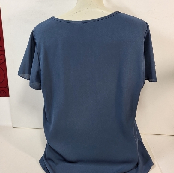 SHEIN Blue Short Sleeve Blouse - Picture 4 of 8